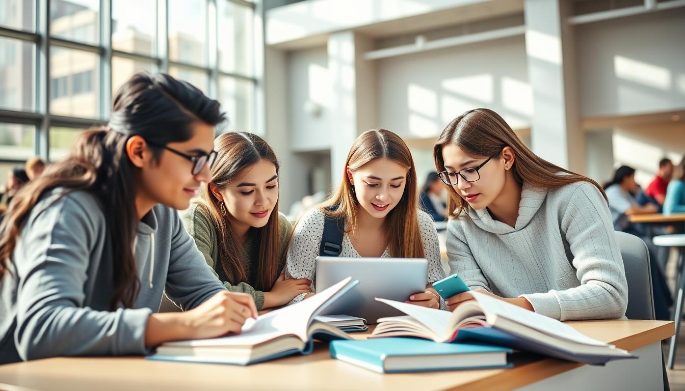Student preparing for exams with study materials